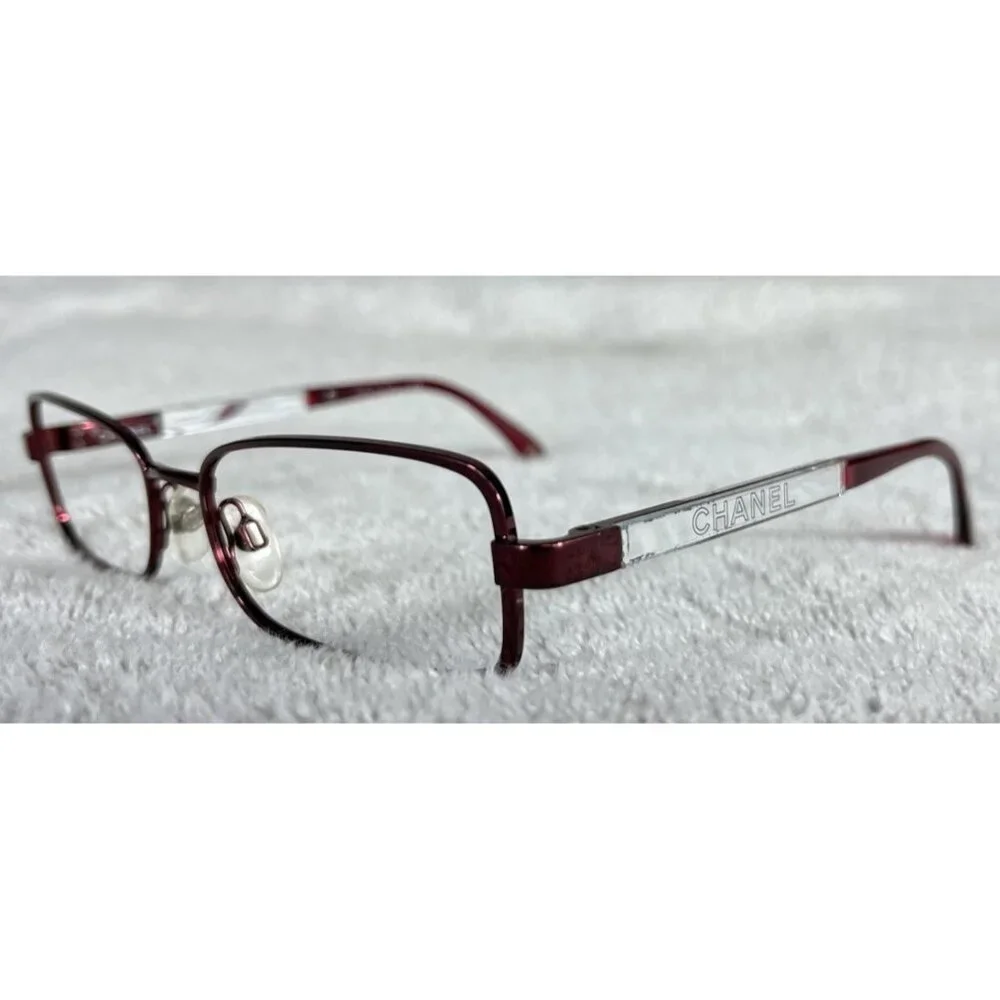 Chanel 2153 c.415 Marble Red Eyeglasses Collection Miroir Frames 53-16-135 Italy